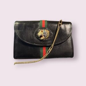 Gucci Vintage Tiger Head Clutch with Gold Chain